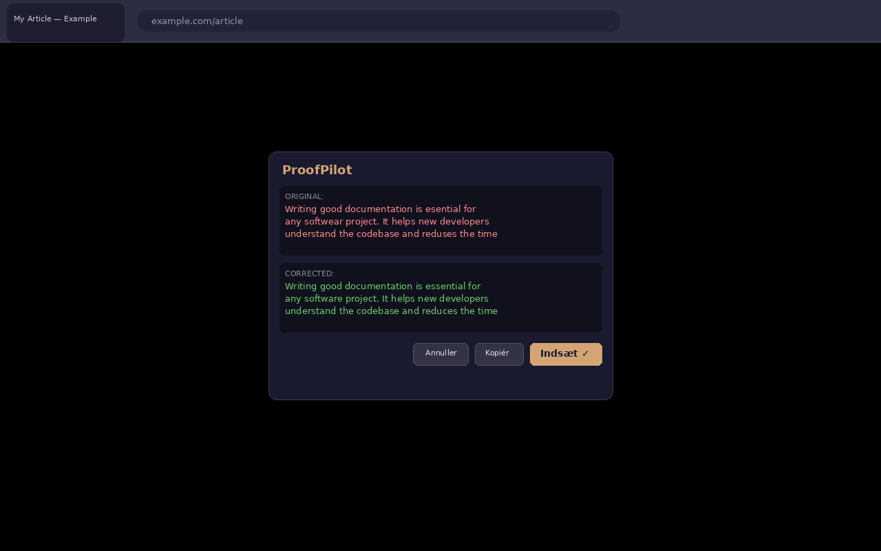 ProofPilot correction overlay